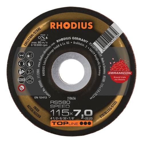 Rhodius 2019 Freisteller TOPline-RS580-SPEED-Schruppscheibe-115-x-7-x-22-23-mm 210656