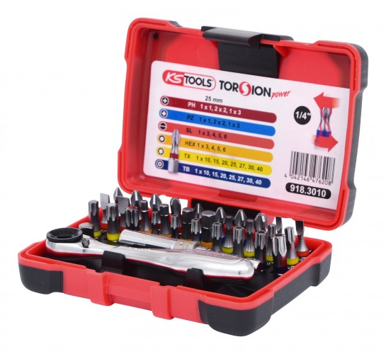 KS-Tools 2020 Freisteller 1-4-TORSIONpower-Bit-Box-32-teilig 918-3010 1