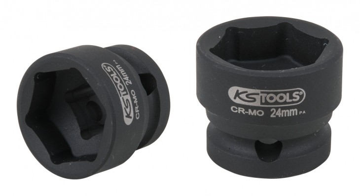 KS-Tools 2020 Freisteller 1-2-Sechskant-Kraft-Stecknuss-extra-kurz-24-mm 515-0073