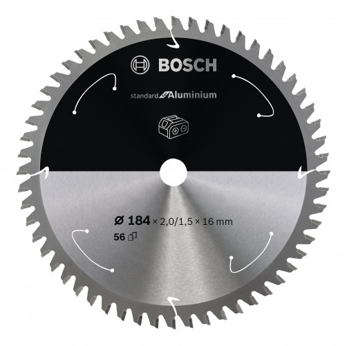 Bosch 2022 Freisteller Akku-Kreissaegeblatt-Standard-for-Aluminium-184-x-2-1-5-x-16-56-Zaehne 2608837766