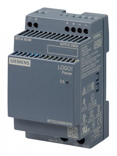 Siemens 2020 Freisteller Gleichstromversorgung-REG-12V-54W-4-5A-100-240VUC-geeignet-Reiheneinbau 6EP33226SB000AY0