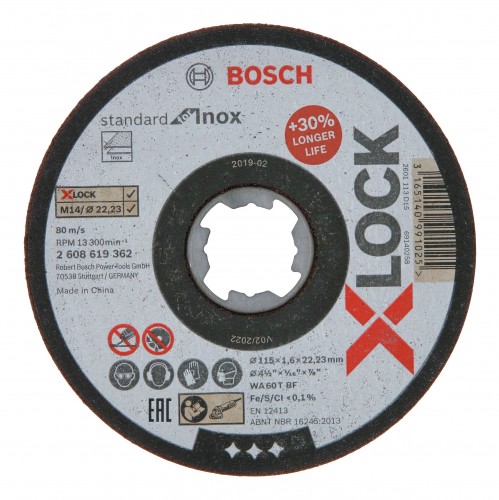 Bosch 2022 Freisteller X-LOCK-Standard-for-Inox-115-x-1-6-mm-T41 2608619362 2