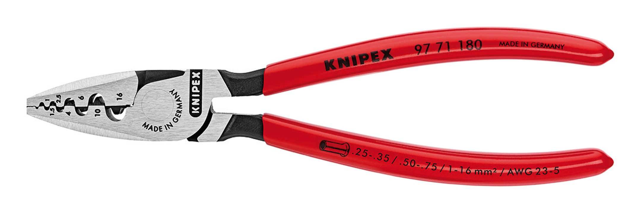 Knipex Aderendhülsenzange 180mm poliert | 97 71 180