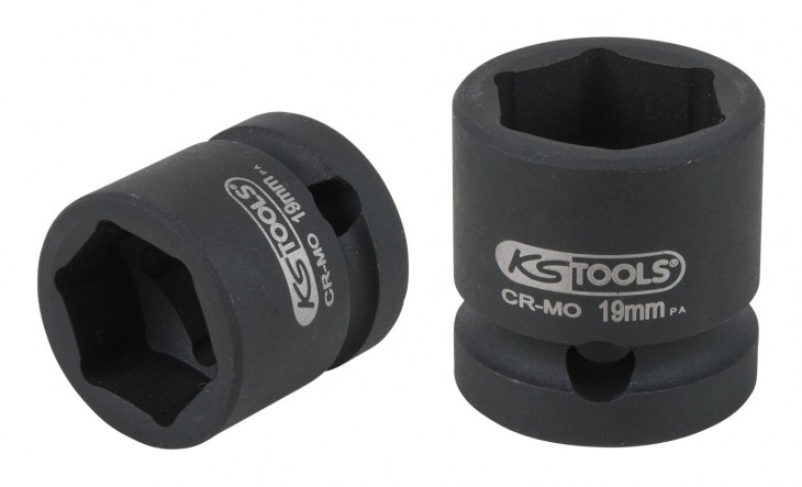 KS-Tools 2020 Freisteller 1-2-Sechskant-Kraft-Stecknuss-extra-kurz-19-mm 515-0067