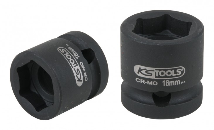 KS-Tools 2020 Freisteller 1-2-Sechskant-Kraft-Stecknuss-extra-kurz-18-mm 515-0066