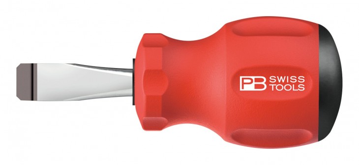 PB-Swiss-Tools 2022 Freisteller Schraubendreher-Stubby-Schlitz-30-mm-SwissGrip PB-8135