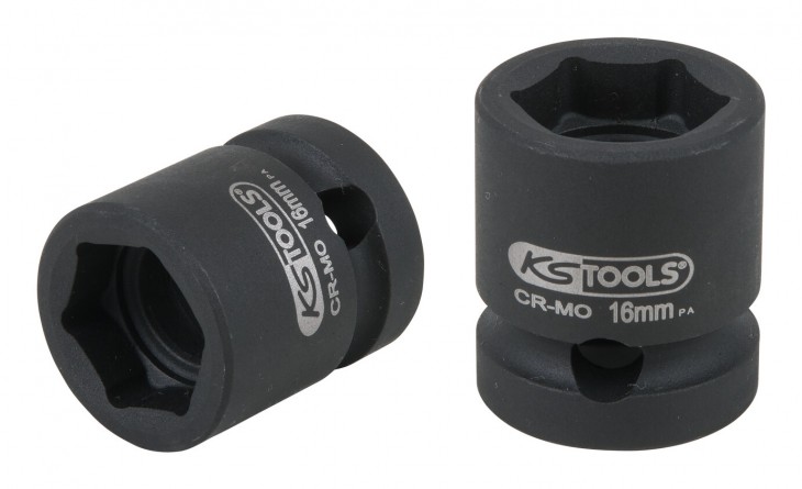 KS-Tools 2020 Freisteller 1-2-Sechskant-Kraft-Stecknuss-extra-kurz-16-mm 515-0063