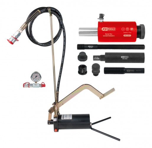 KS-Tools 2020 Freisteller Hydraulik-Einheit-16t-Hydraulik-Pumpe-Manometer-15-teilig 440-0575