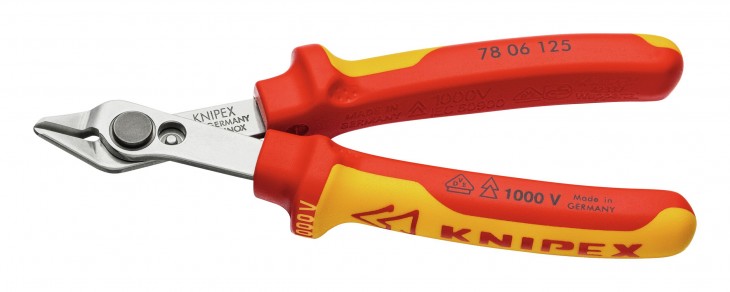 Knipex 2020 Freisteller Elektronik-Seitenschneider-VDE-125-mm-Super-Knips