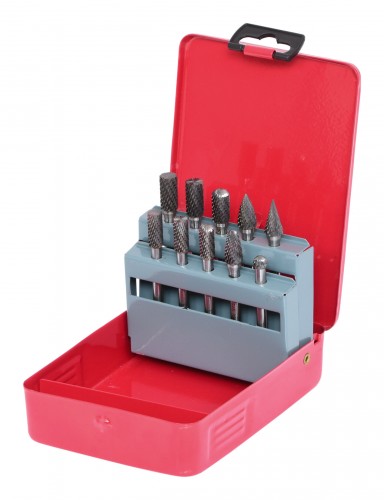KS-Tools 2020 Freisteller HM-Fraesstift-Satz-Stahlblechkassette-10-teilig 515-3210 1