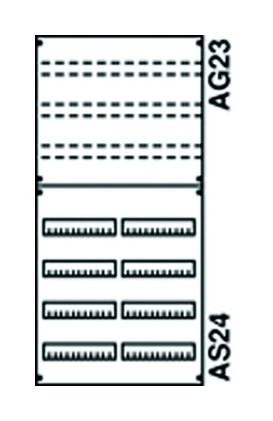 Striebel 2017 Zeichnung Verteilerfeld-12TE-8xDIN-500x1050x160mm-Ausschnitt-Montageplatte 2V3KA