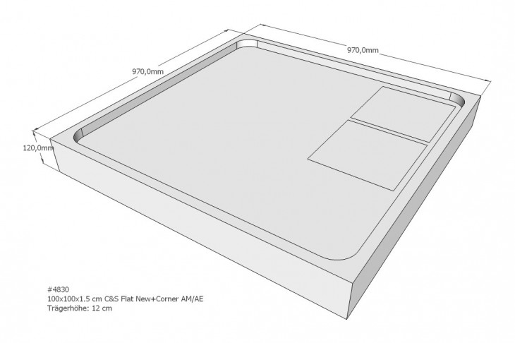 Schroeder Wannentechnik 2021 Zeichnung-Grundriss SD94110 4830 100x100x1 5 CundS Flat Corner New AMxAE