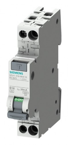 Siemens 2020 Freisteller FI-LS-Schutzschalter-2p-B16-0-03A-230V-A-6-kA-1TE-1p 5SV13166KK16