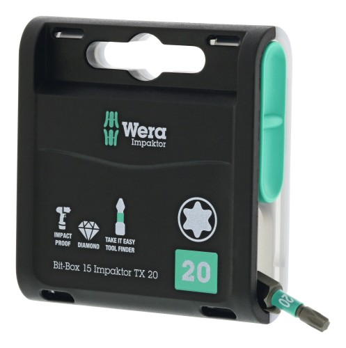 Wera 2019 Freisteller Bit-Box-15-Impaktor-T20x-25mm-15er-Box