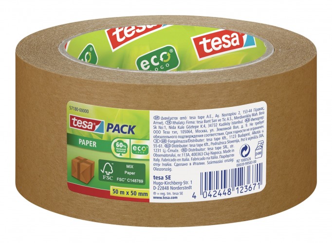Tesa 2023 Freisteller Tesapack-Paper-FSC-ecoLogo-50m-50mm 57180-00000-03