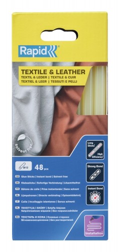 Rapid 2020 Freisteller Klebesticks-Textil-Leder-12-x-190-mm-48-Stueck-Schachtel