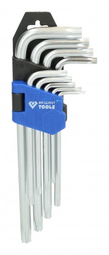 Brilliant-Tools 2020 Freisteller Winkelstiftschluessel-Satz-9-teilig-Torx-Profil-kurz BT044009 1
