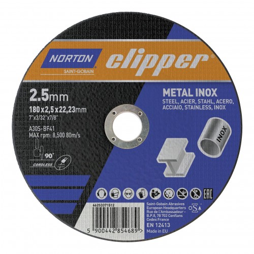 Norton 2020 Freisteller Trennscheibe-Metall-Inox-A30S-180-x-2-5-x-22-23-mm
